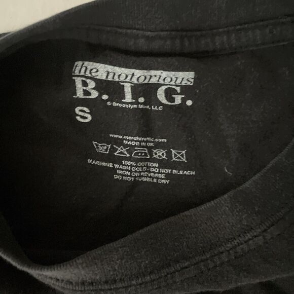 The Notorious BIG T-Shirt Size S Black Biggie Graphic Hip Hop Rap Cotton Mens - Picture 5 of 8